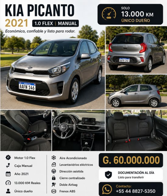 🚗 Kia Picanto 2021 | 13.000 km | Impecable | Único dueño