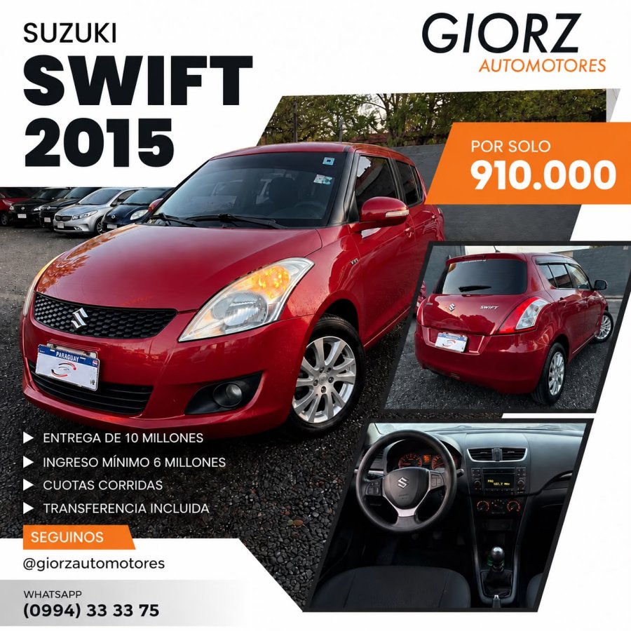 Suzuki Swift 2015 Mecanico 1.2 Nafta Recibo Usado Financiado