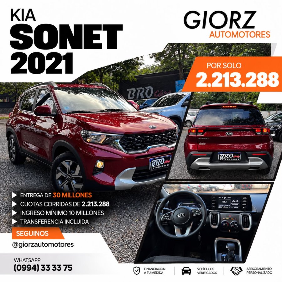 Kia Sonet Full 2021 - 1.5 Nafta Automatico Garden (Financiada)