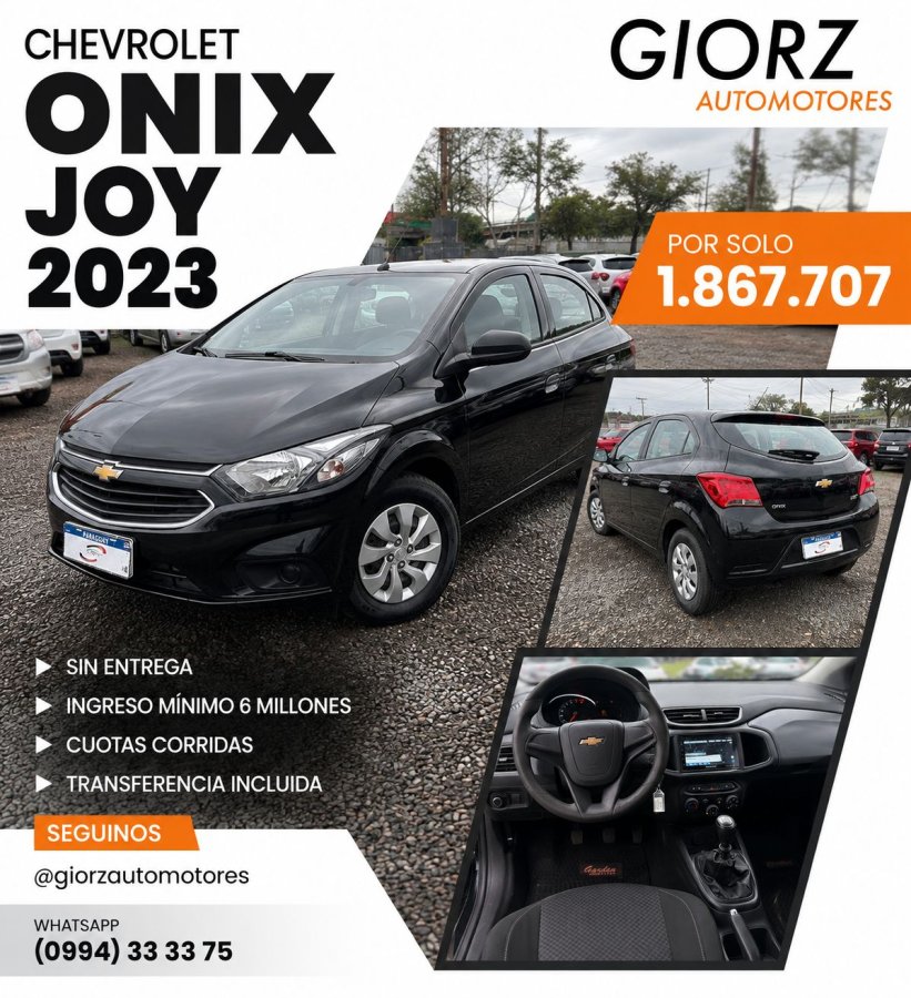 Chevrolet Onix Joy 2023 Sin Entrega Inicial Flex Mecanico Recibo Usado