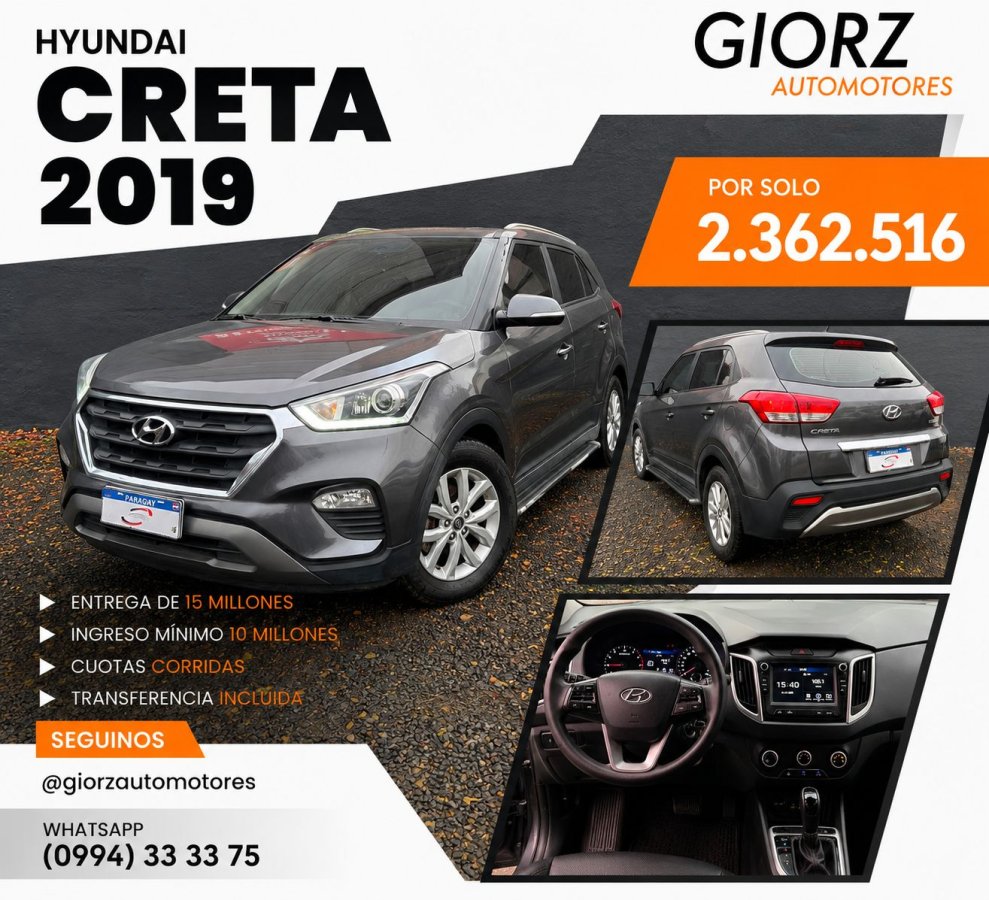Hyundai Creta 2019 Automatico 1.6 SUV Ficha Automotor Recibo Usado