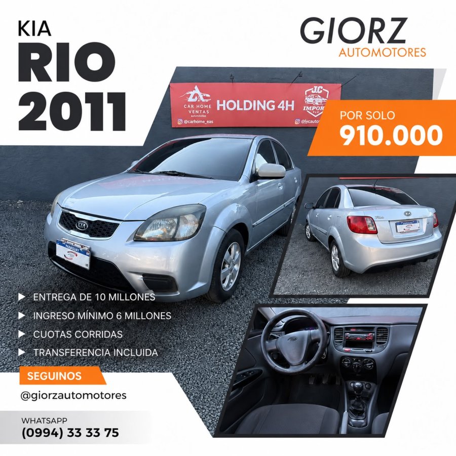Kia Rio 2011 Mecanico 1.4 Nafta Garden Recibo Usado Financiado