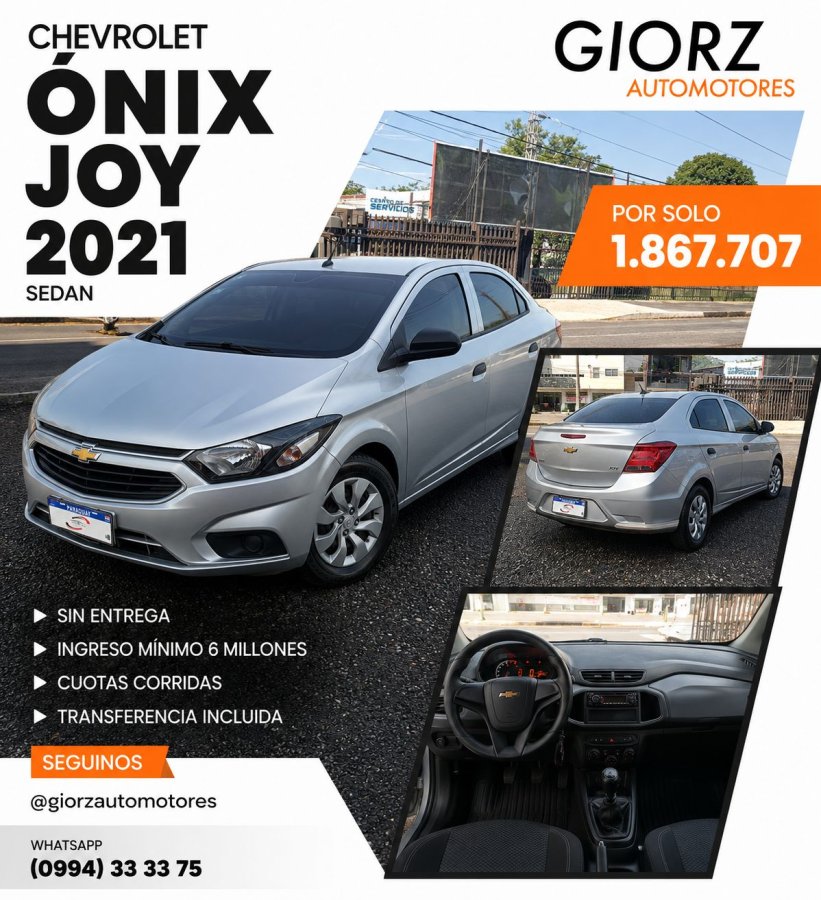 Chevrolet Onix Joy Sedan 2021 Sin Entrega Inicial Ficha Acisa Recibo Usado