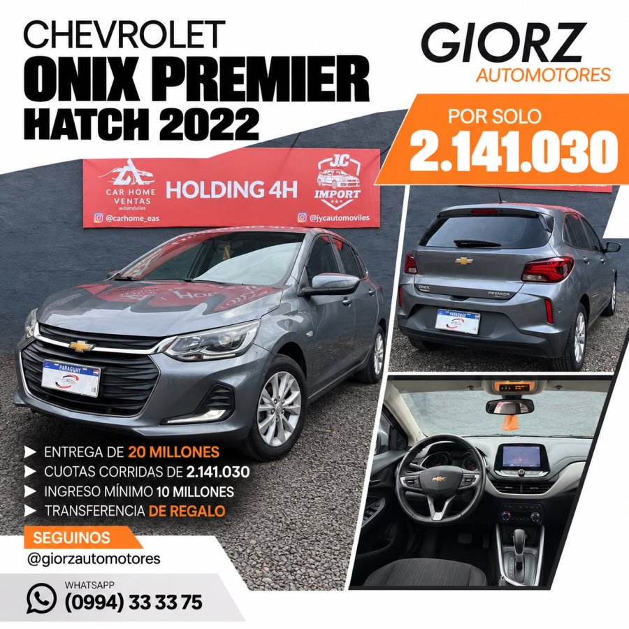 Chevrolet Onix Premier 2022 Automatico 1.0 Turbo Financiado Recibo Usado