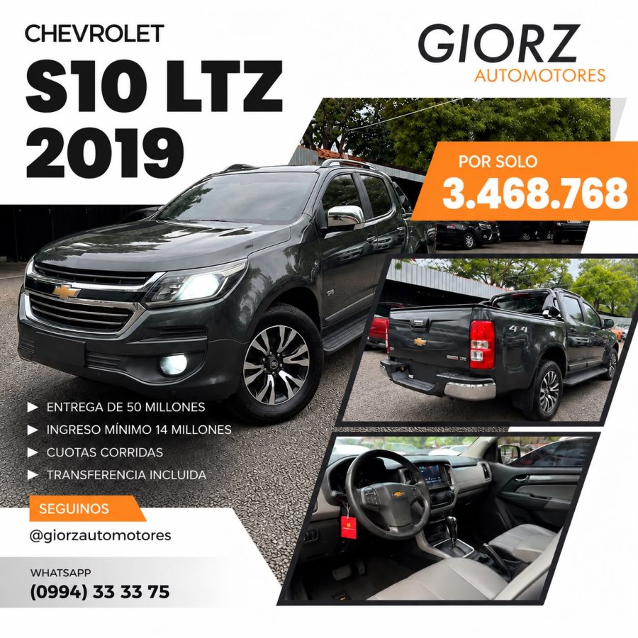 Chevrolet S10 LTZ 2019 Negro - 2.8 Turbo Diesel 4x4 Automatico (Financiada)