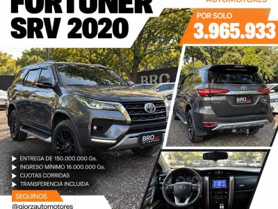 Toyota Fortuner SRV 2020 Gris Oscuro Frente 2025 - 2.8 Diesel 4x4 Toyotoshi (Financiada)